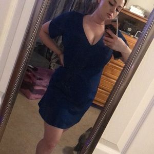 Betsy Johnson Blue Dress 14 nice basic multi season & function EUC